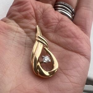 14k gold artisan teardrop pendant